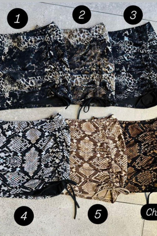 POLLERA TUL ESTAMPADO CON FRUNCES - Art.598