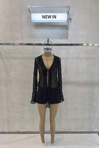 SAQUITO ENCAJE CON VOLADITOS - Art.42