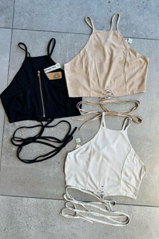 TOP GAMUZADO CON TIRAS EN LA CINTURA - Art.P7000