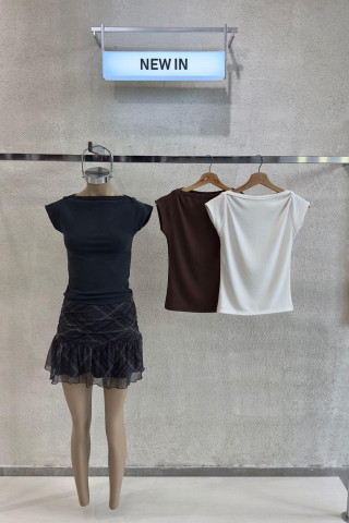 REMERA RIBB C/LYCRA CUELLO BOTE - Art.64