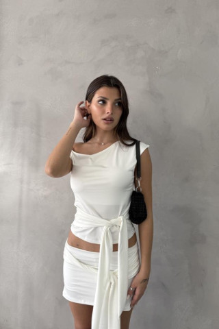 TOP IRREGULAR MICROFIBRA CON LAZO - ART.81
