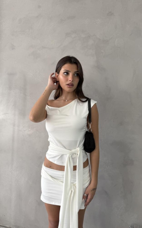 TOP IRREGULAR MICROFIBRA CON LAZO - ART.81