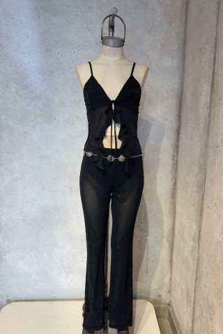 TOP BRILLO ABIERTO CON VOLADOS - Art.1009